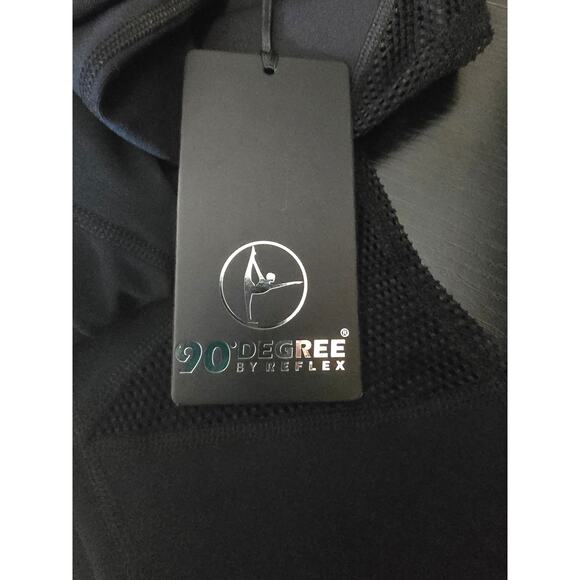 90 Degree's By Reflex Black Perferated Sections Athletic Women's Leggings M NWT - Picture 3 of 4